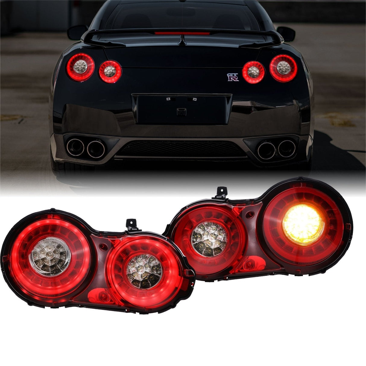 2009-2017 Nissan GT-R Facelift Style Chrome LED Tail Lights