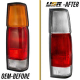 1986-1997 Nissan Pickup Truck Hardbody Red/Clear Tail Lights Set