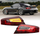1998-2004 Porsche 996 Turbo & 4S Red/Clear LED Tail Lights