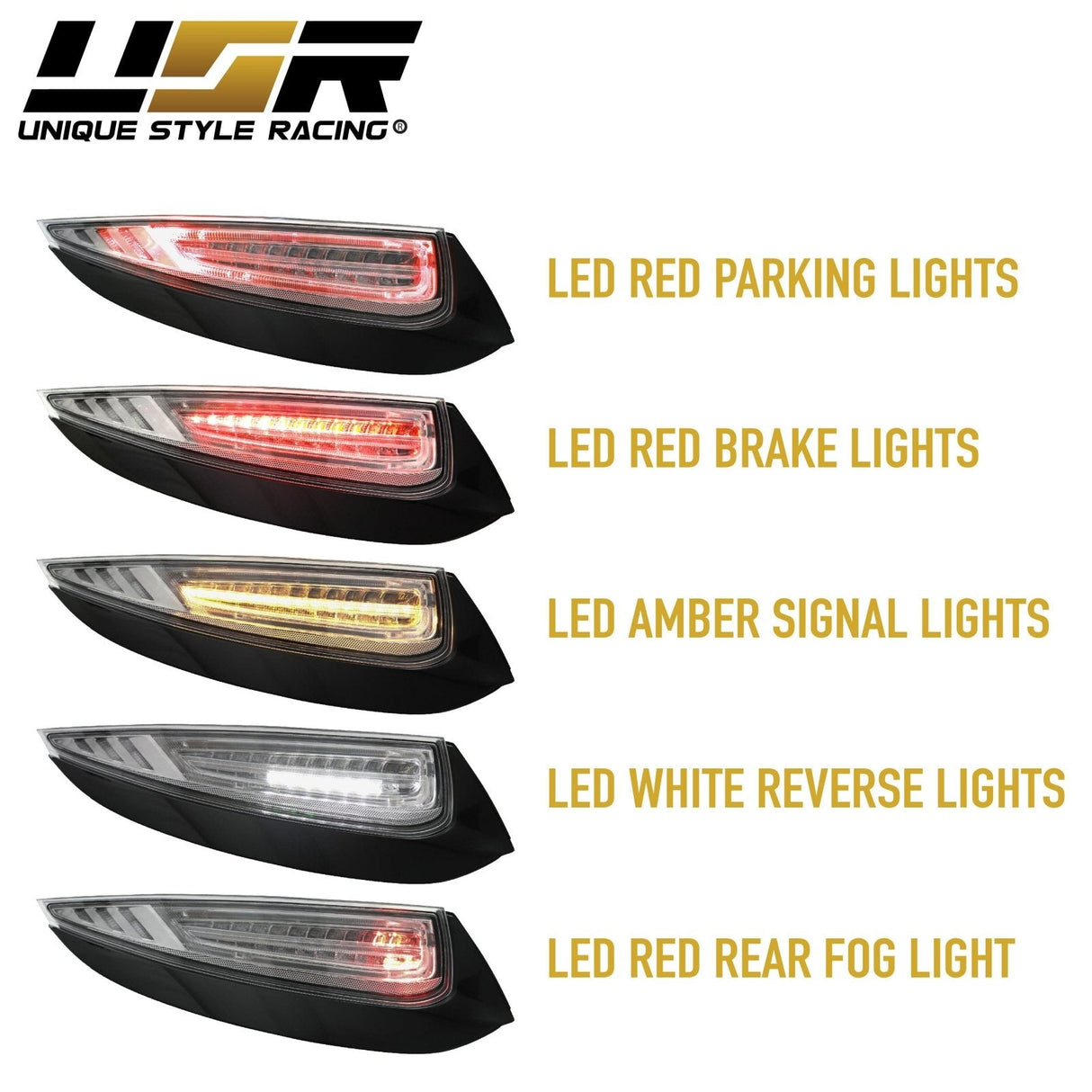 2009-2012 Porsche 911 All Clear LED Tail Lights