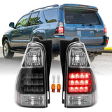 2003-2009 Toyota 4Runner Black Clear LED Tail Lights