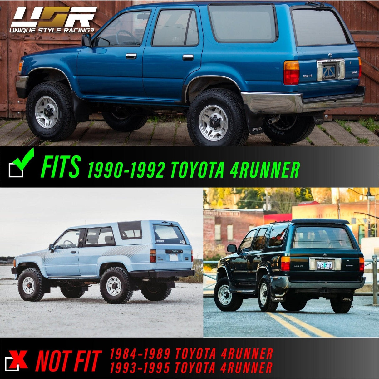 1990-1995 Toyota 4Runner Red/Clear Tail Lights