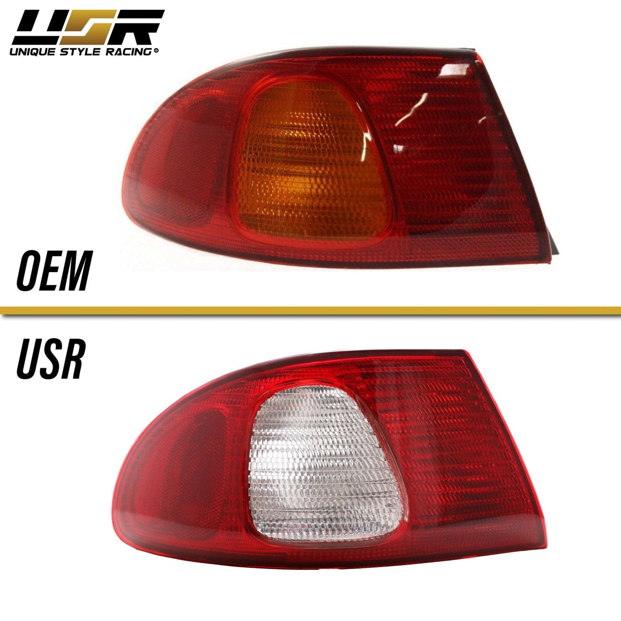 1998-2002 Toyota Corolla Red/Clear 2 Piece Outer Tail Lights