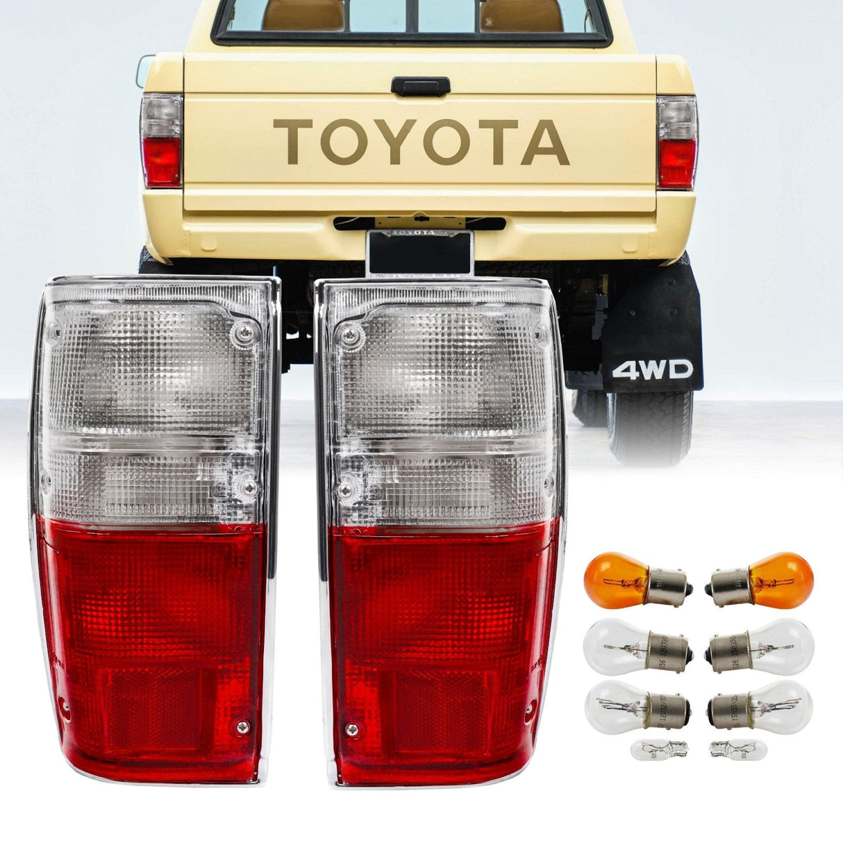 1984-1988 Toyota Pickup Red/Clear Tail Lights