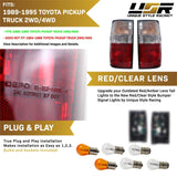 1989-1995 Toyota Pickup Red/Clear Tail Lights