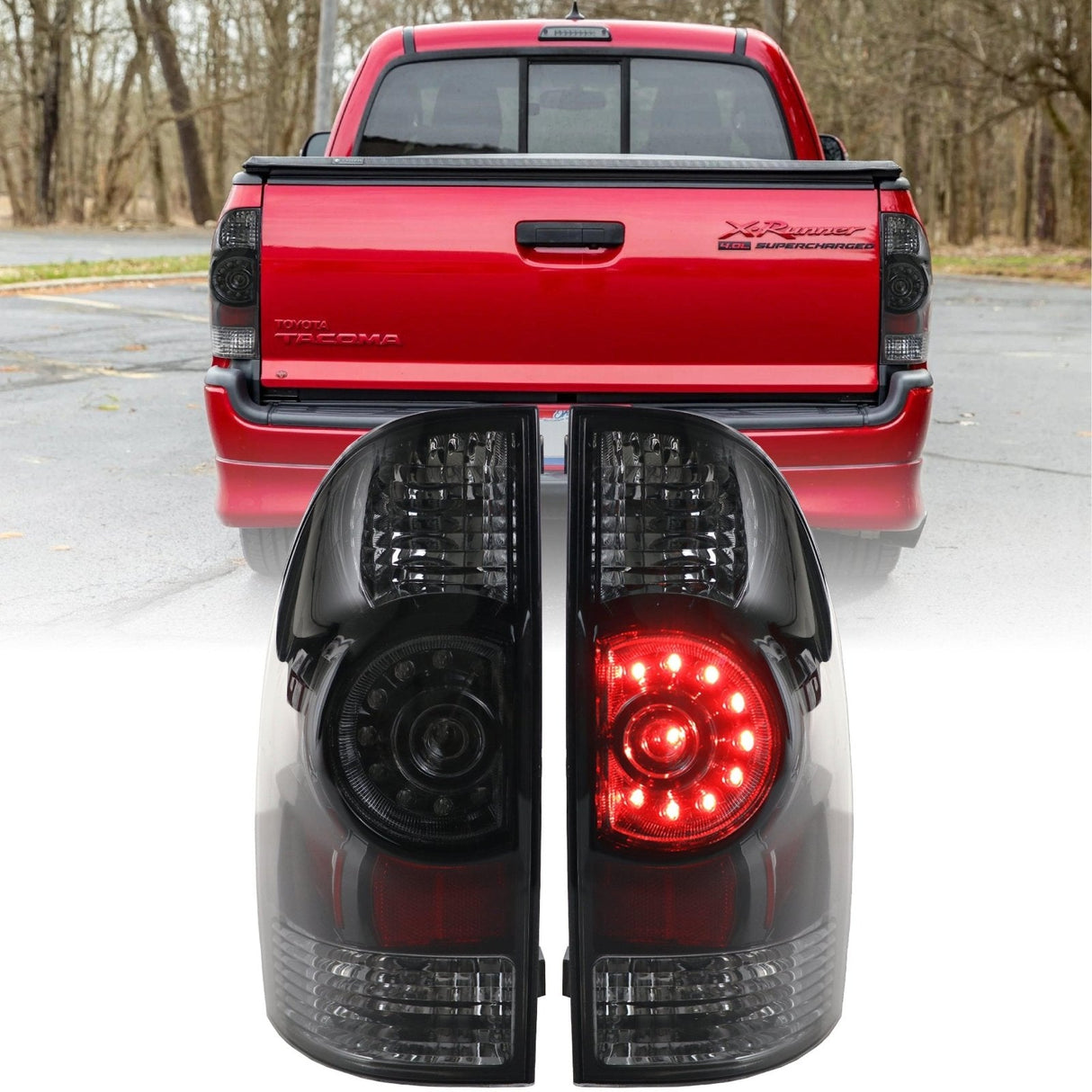 2005-2015 Toyota Tacoma Black Smoke LED Tail Lights
