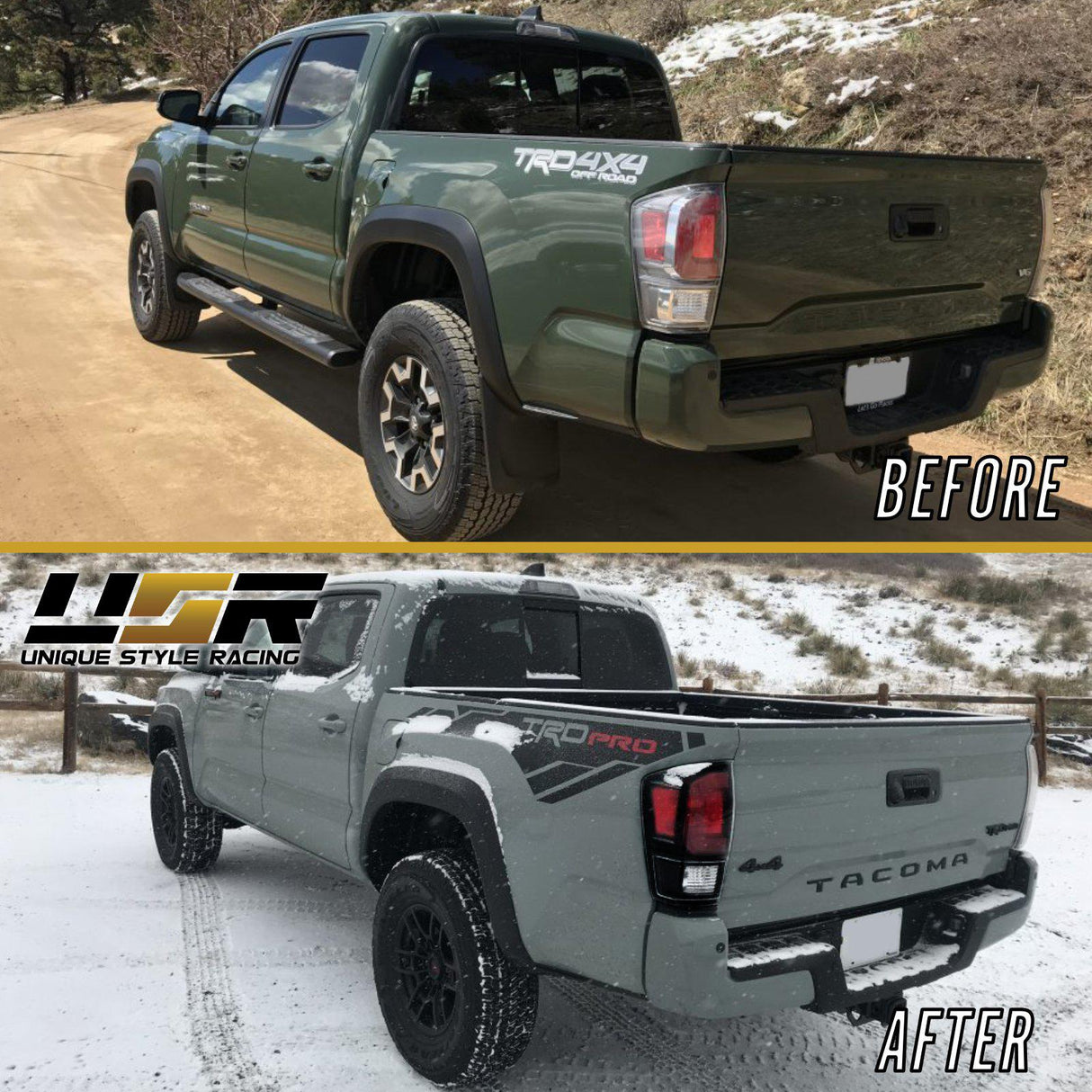 2016-2022 Toyota Tacoma TRD Pro Style Black/Clear Tail Lights Set