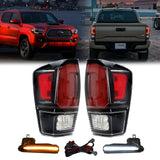 2016-2022 Toyota Tacoma TRD Pro Style Black/Clear Tail Lights Set