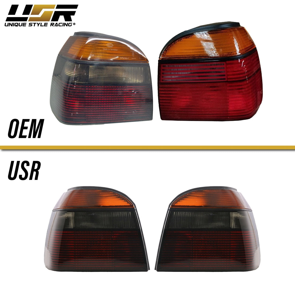 1993-1999 Volkswagen Golf GTI Euro OE Style All Smoke Tail Lights