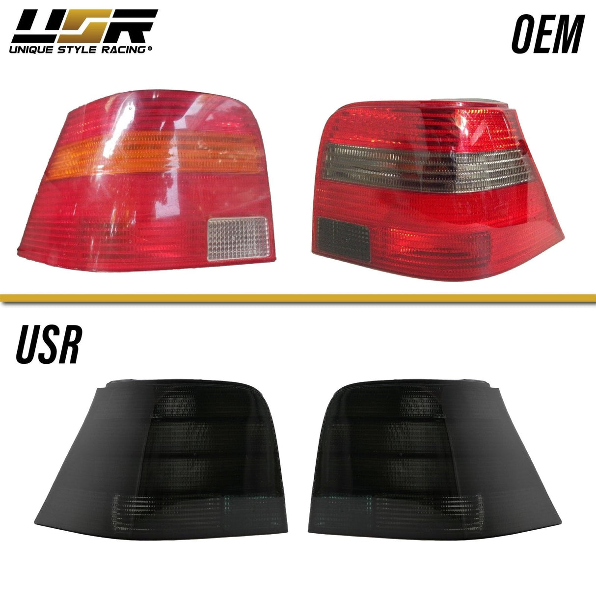1999-2004 Volkswagen Golf GTI Mk4 Euro OE Look All Smoke Tail Lights