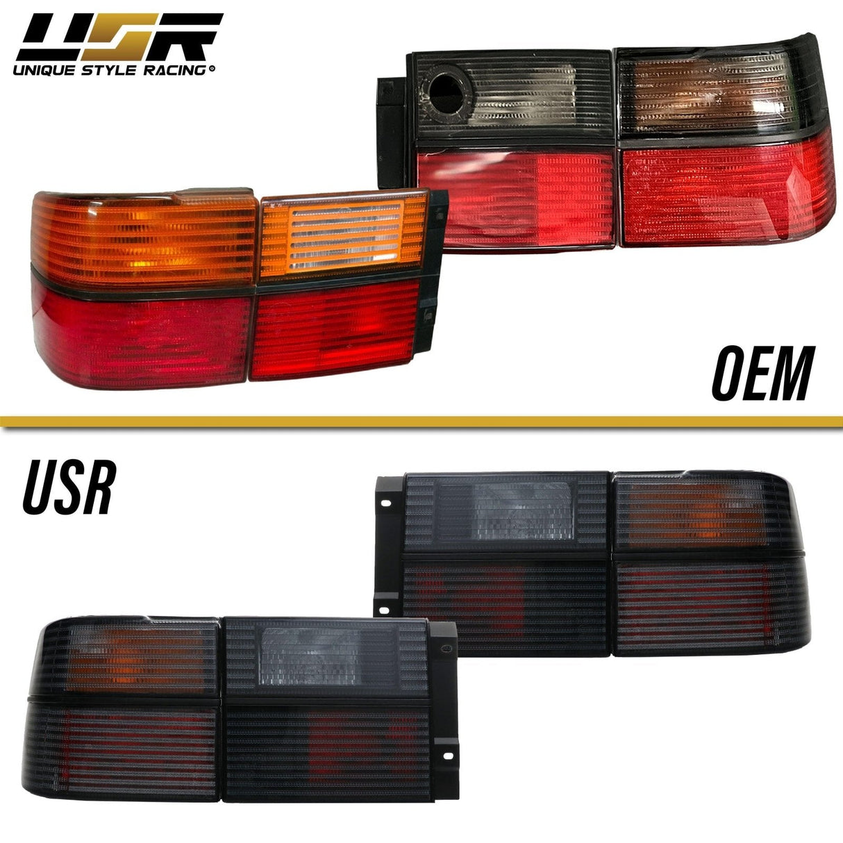1993-1999 Volkswagen Jetta Euro OE Style Smoke 4pcs Tail Lights