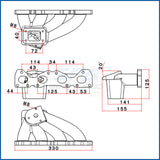 Peugeot Citroen PSA TU 16S 1.4L 1.6L T25 Turbo manifold