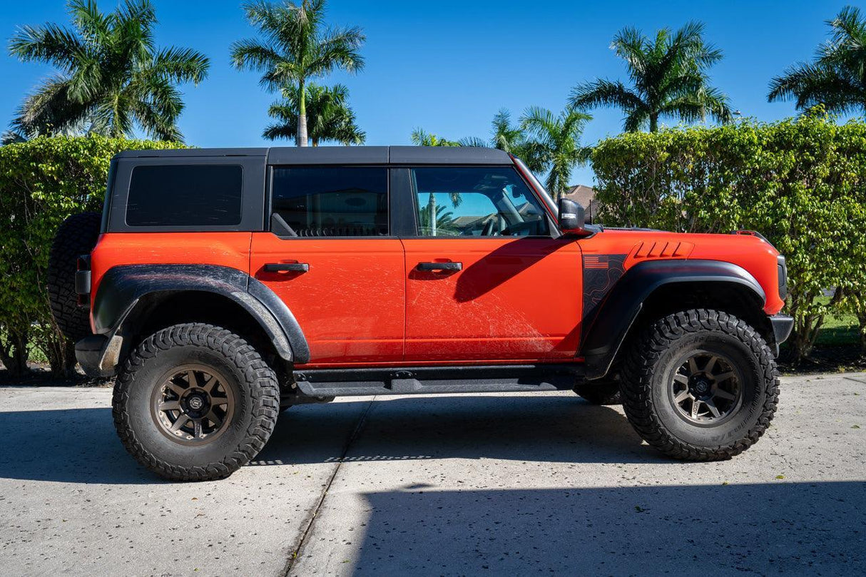 Topo American Flag Fender Overlays (Clear) - 2022+ Bronco Raptor