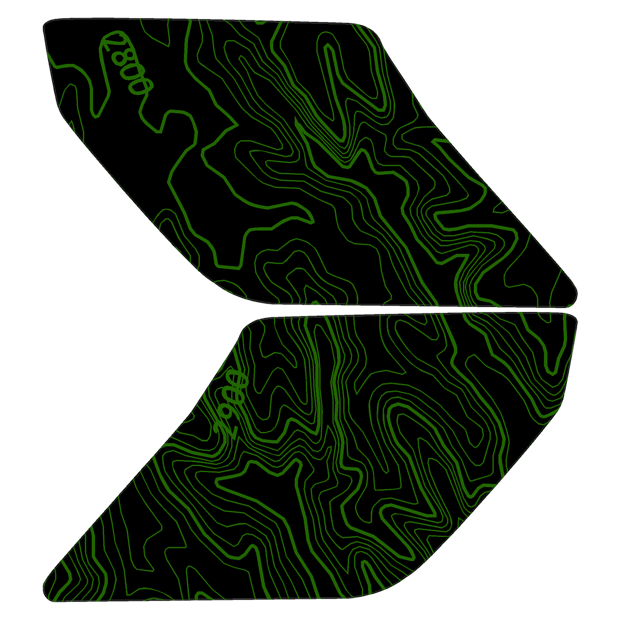 Topo Interior Door Handle Overlays - 2021+ Bronco