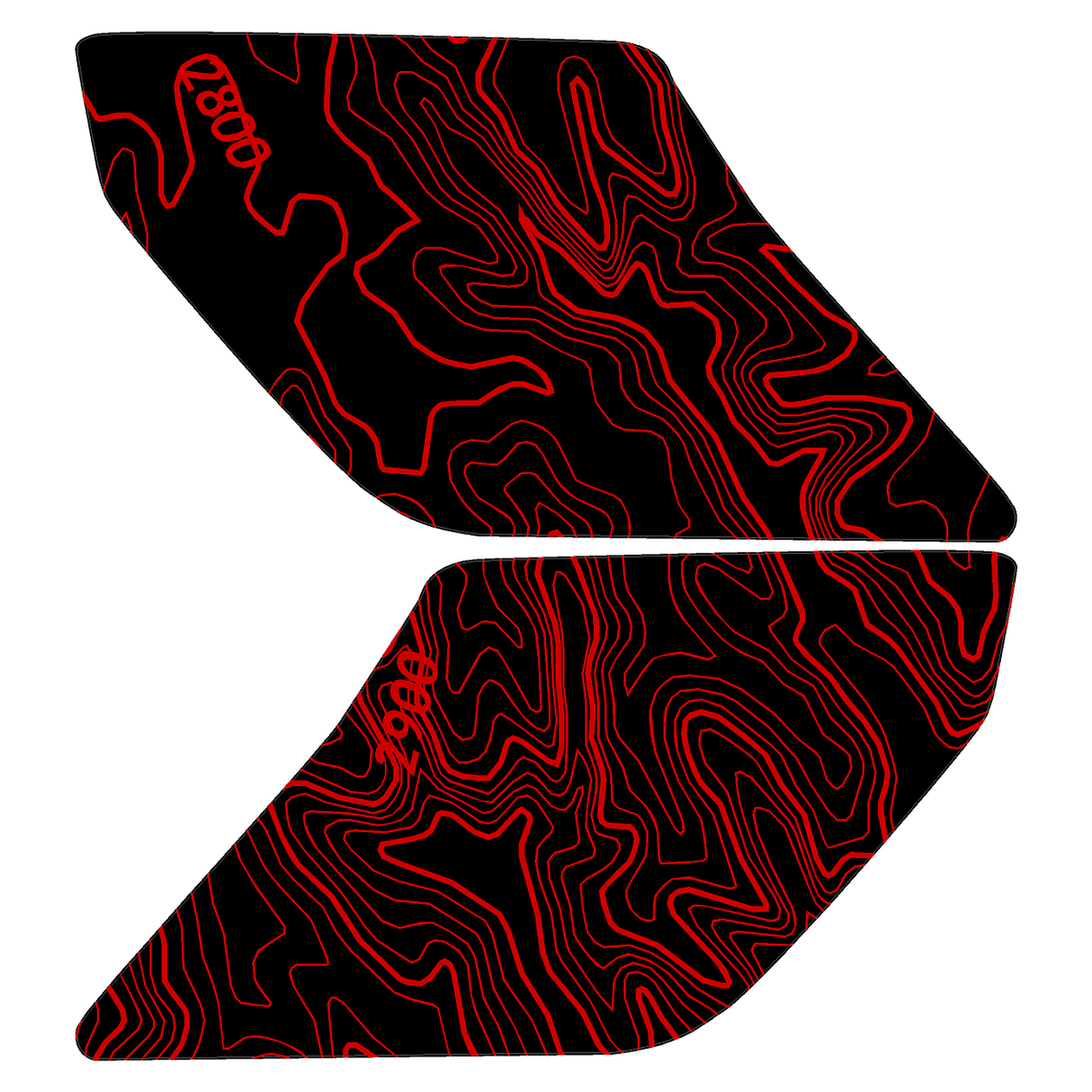 Topo Interior Sun Visor Overlays (Printed Series) - 2021+ Bronco (with Homelink)