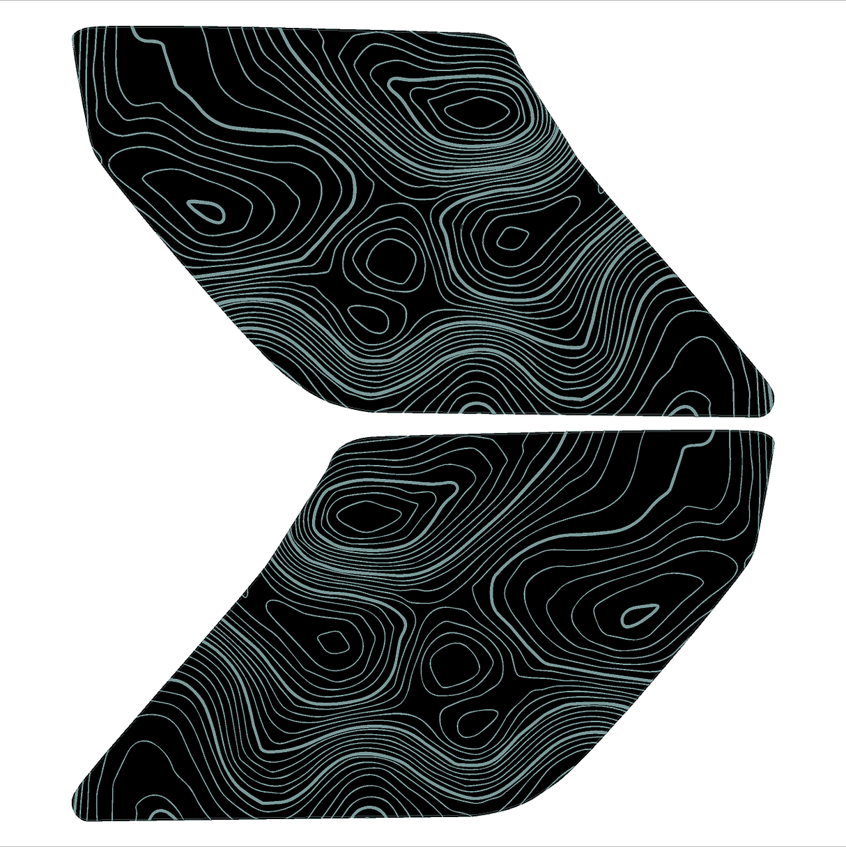 Topographic Interior Sun Visor Overlays - 2024+ Ranger Raptor (with Homelink)