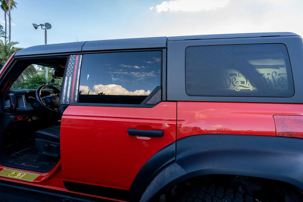 Topo Rear Window Triangle Overlay (Printed Series) - 2021+ Bronco 4 Door