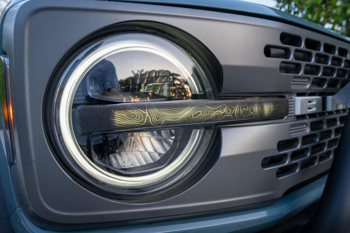 Topo Signature DRL Bar Overlays (Printed Series) - 2021+ Bronco (Signature Headlights)