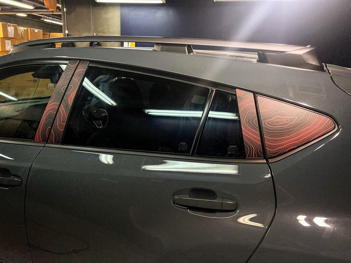 Topographic Map Pillar Overlays - 2024+ Crosstrek
