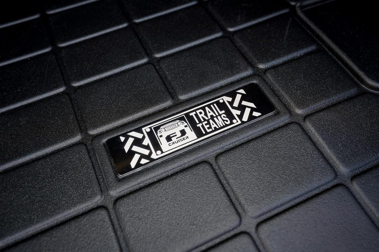 Toyota FJ Cruiser "Trail Teams" Weathertech Floor Mat Logo (Etched Metal) - Universal