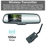 Master Tailgaters 10.5" Rear View Mirror with 4.3" LCD Screen + Wireless Transmitter & 170° LED Backup Camera | Universal Rearview | Auto Adjusting Brightness LCD | Anti Glare | Full Replacement