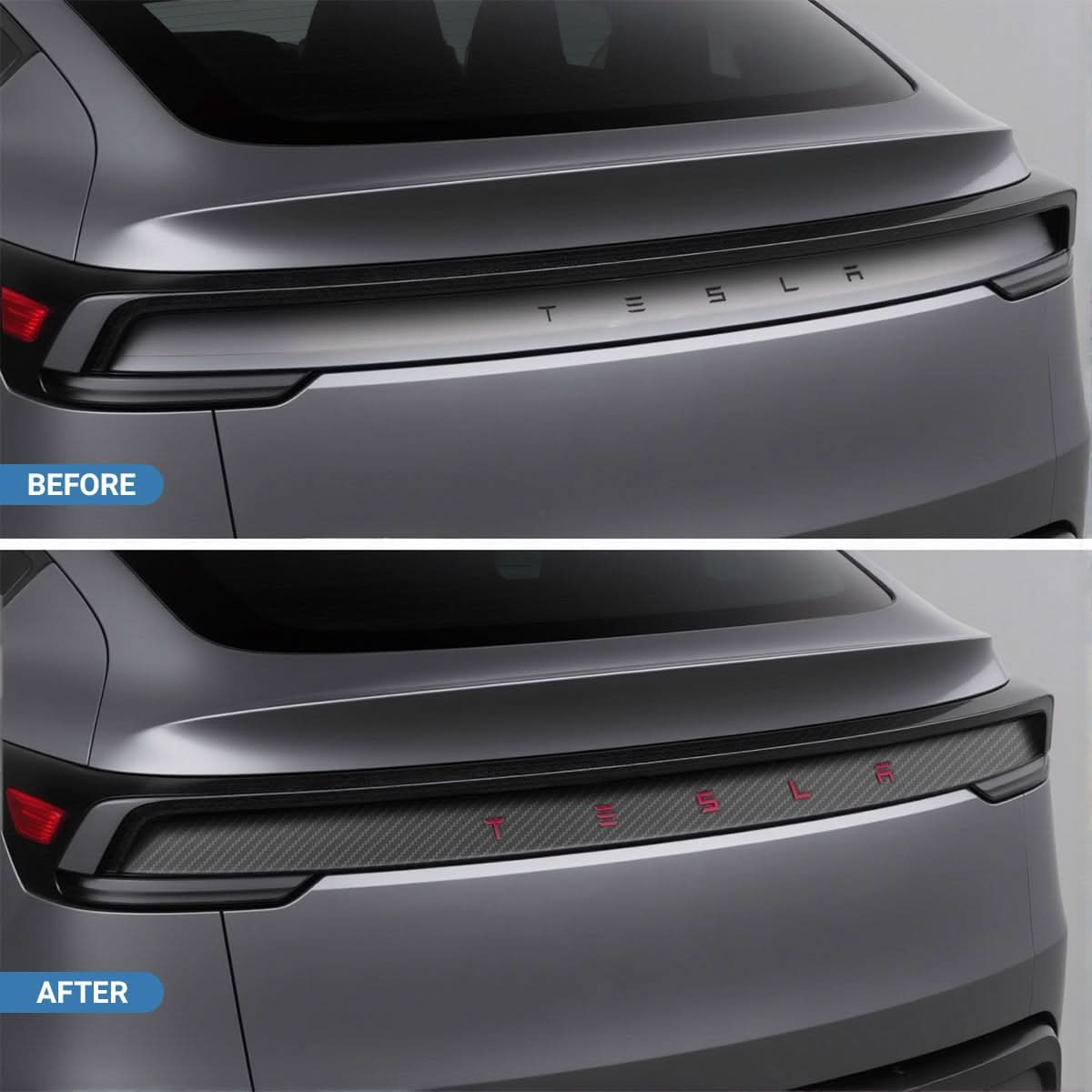 Trunk Tailgate Applique for Tesla Model Y Juniper - Real Dry Molded Carbon Fiber