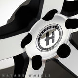 19x8.5 19x9.5 Satin Black Hayame Wheel Rims Machined Face Staggered