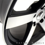 19x8.5 19x9.5 Satin Black Hayame Wheel Rims Machined Face Staggered
