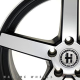 19x8.5 19x9.5 Satin Black Hayame Wheel Rims Machined Face Staggered
