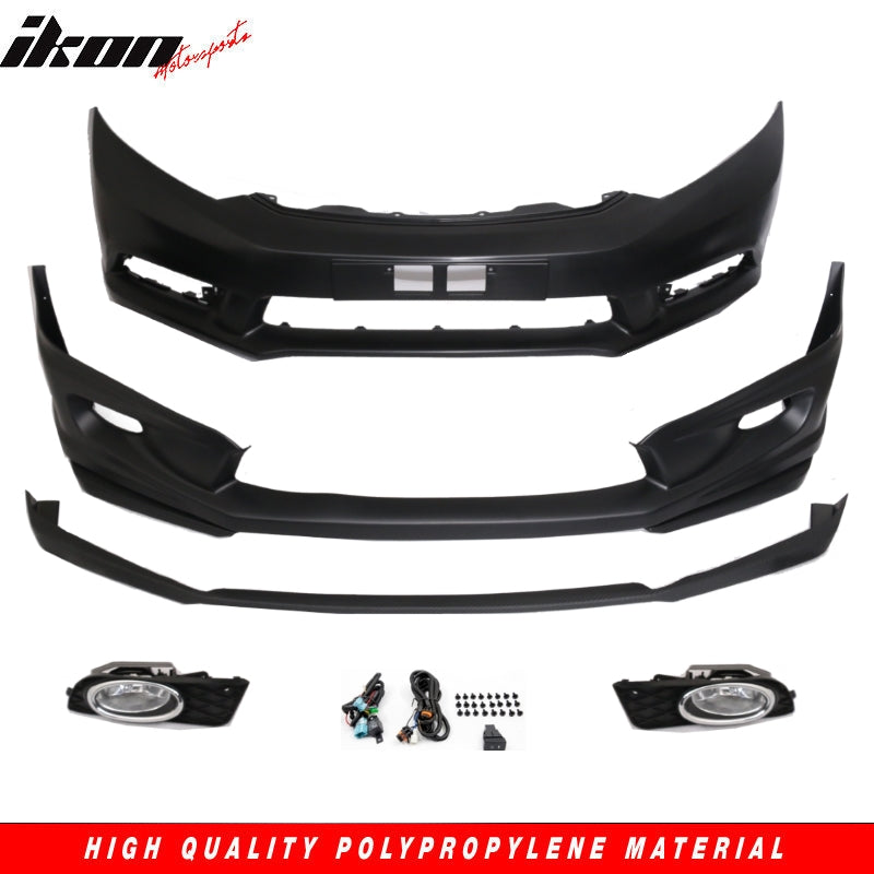 2012-2013Â Honda Civic 2Dr JDM Front Bumper Mug Lip Conversion Foglight