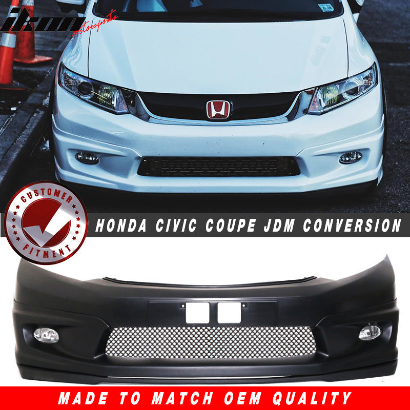 2012-2013Â Honda Civic 2Dr JDM Front Bumper Mug Lip Conversion Foglight
