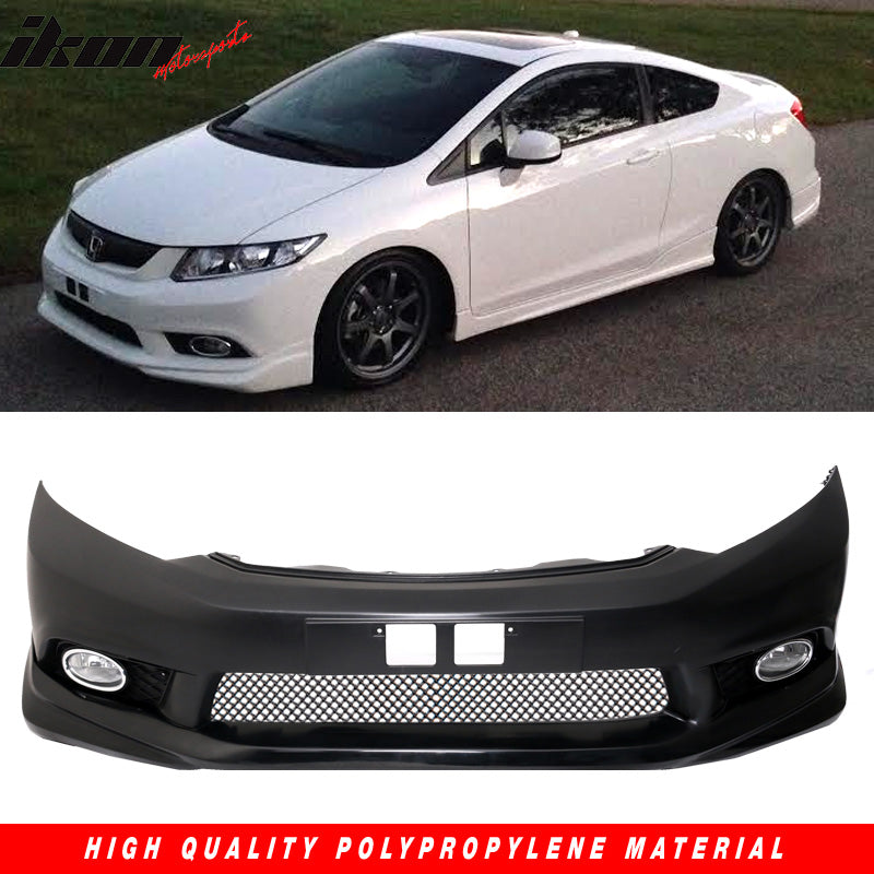 2012-2013Â Honda Civic 2Dr Front Bumper MD Lip Conversion Foglight PP