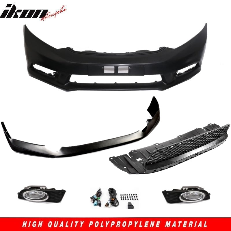 2012-2013Â Honda Civic 2Dr Front Bumper MD Lip Conversion Foglight PP