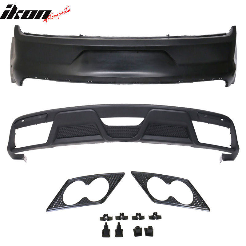 2015-2016Â Ford Mustang GT350 Black Front Rear Bumper Conversion PP