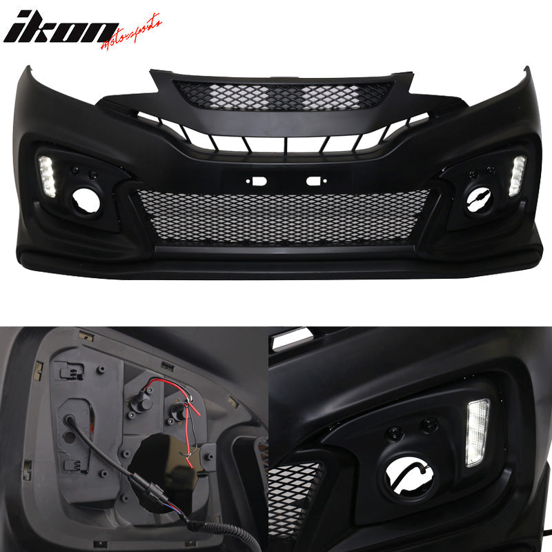 2015-2016Â Honda Fit GK5 Front Bumper Conversion Cover DRL Light PP