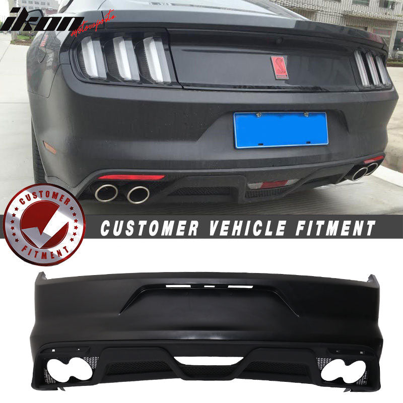 2015-2016Â Ford Mustang GT350 Black Rear Bumper Kit With Diffuser