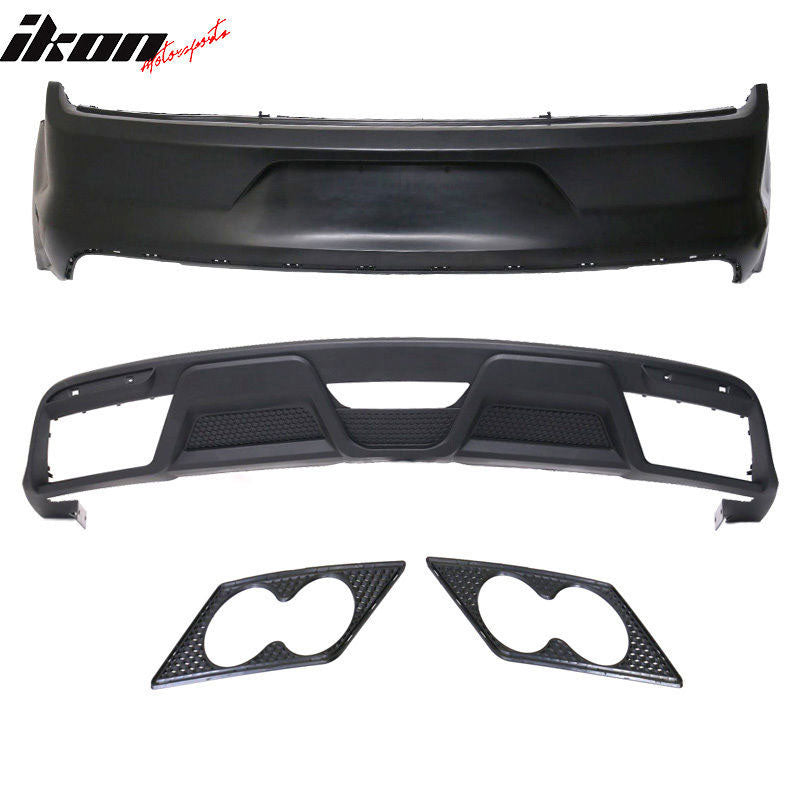 2015-2016Â Ford Mustang GT350 Black Rear Bumper Kit With Diffuser