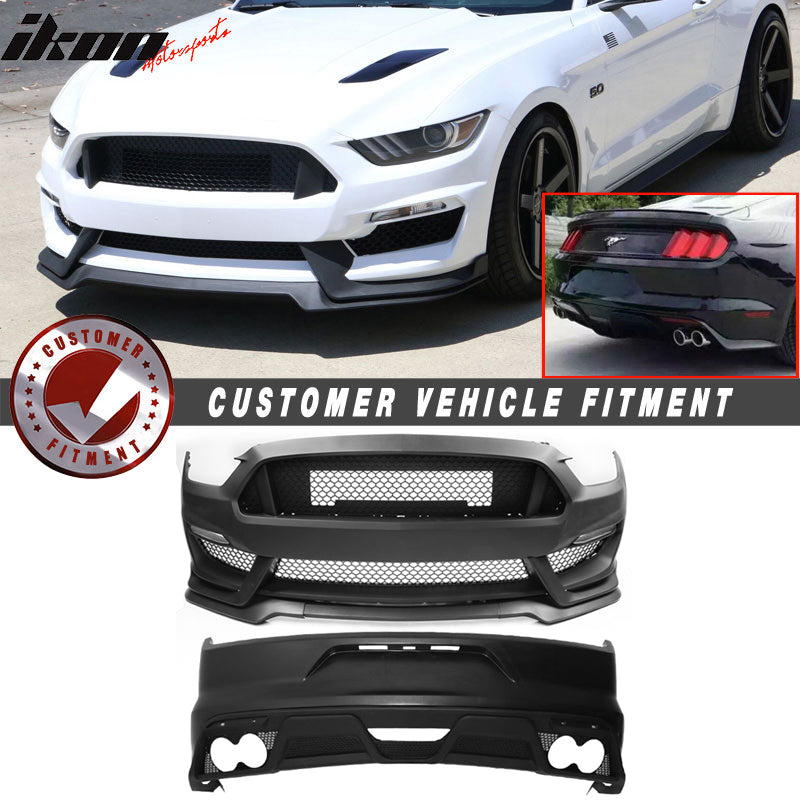 2015-2016Â Ford Mustang GT350 Black Front Rear Bumper Conversion PP