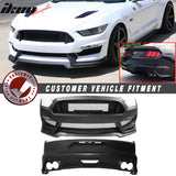 2015-2016Â Ford Mustang GT350 Black Front Rear Bumper Conversion PP