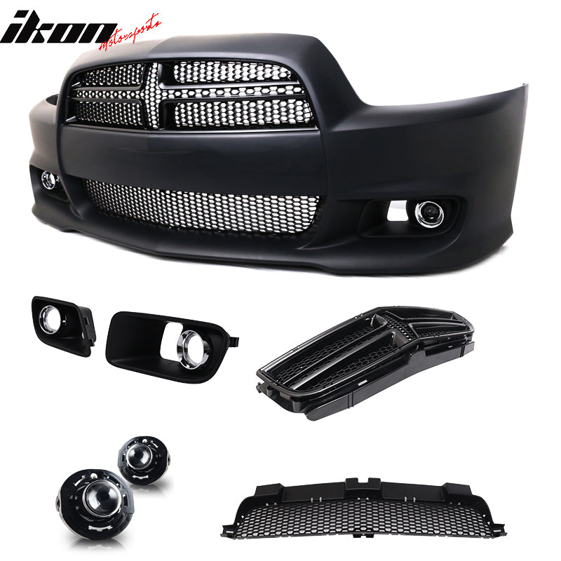 2011-2014Â Dodge Charger SRT OE Black Front Bumper Conversion Cover PP