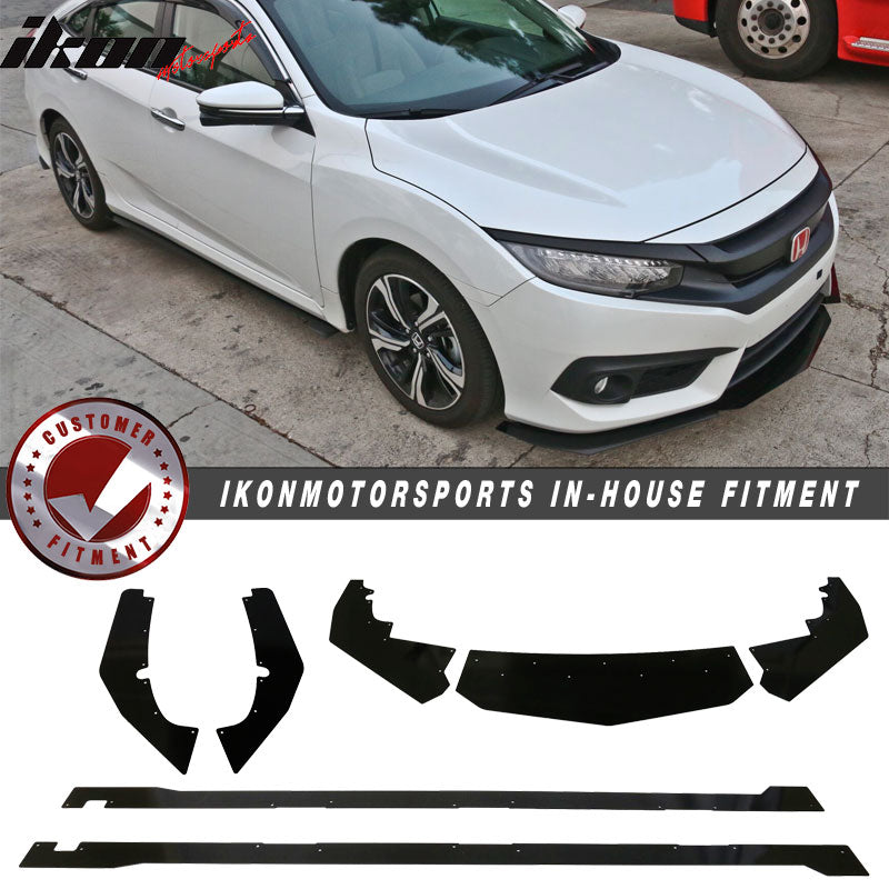 2016-2018Â Honda Civic Sedan IKON Front Rear Bumper Lip Side Skirts