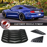 2015-2023Â Ford Mustang IKON Black Rear Window Louver Side Louvers ABS