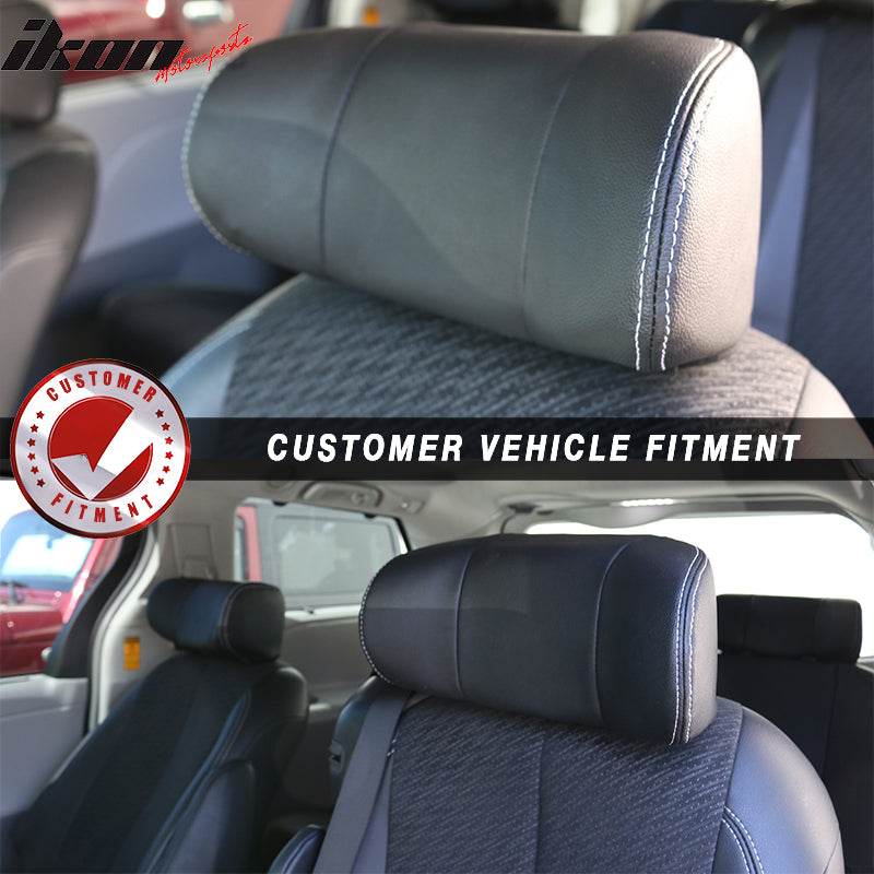 2011-2000Â Toyota Sienna Black Front And Middle Headrest Faux Leather