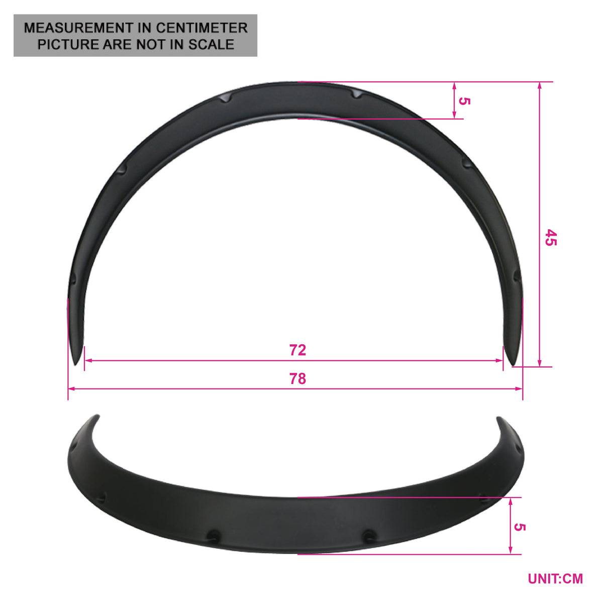 Ikon V3 Universal 50mm Front 90mm Wide Rear Fender Flares of 4