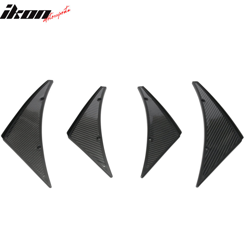 Front Bumper Lip Fins Canards for Universal Carbon Fiber Hydro Dip 4PCS PU