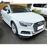 Universal Gloss Black Front Lip Splitter Chin Spoiler Air Dam 2PC