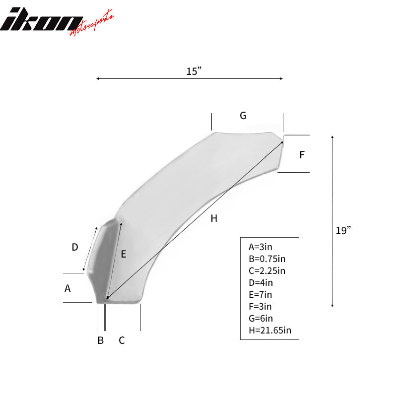 Universal Gloss Black Front Lip Splitter Chin Spoiler Air Dam 2PC