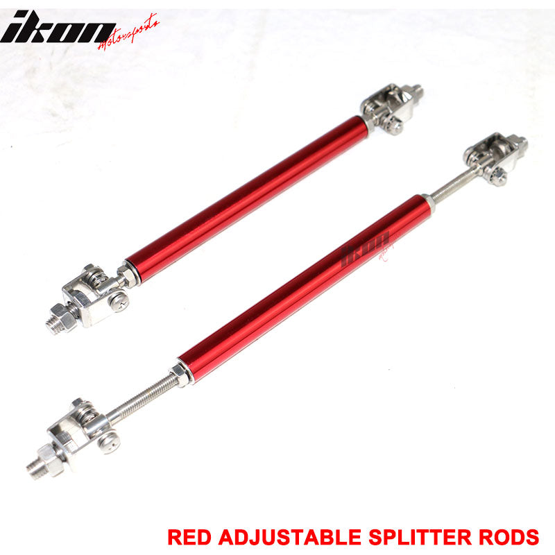 Universal Red Adjustable 8-10.6 Inch Front Spoiler Strut Rods Support