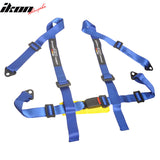 Universal 4 Point Cam-Lock Blue Racing Seat Belt Nylon W/ Mugen Power