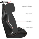 Racing Seat for Universal Orange Stitch Left Dual Slider PU Carbon Leather